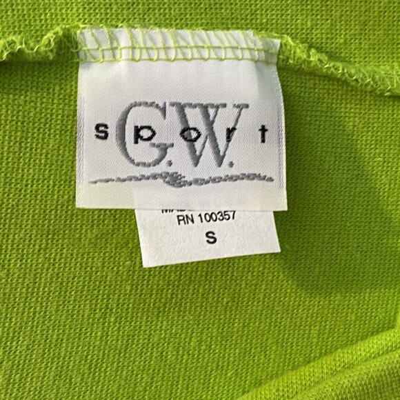 GW SPORT -- Long Top, Spaghetti Straps, Side Vents, Lime Green - Picture 14 of 15